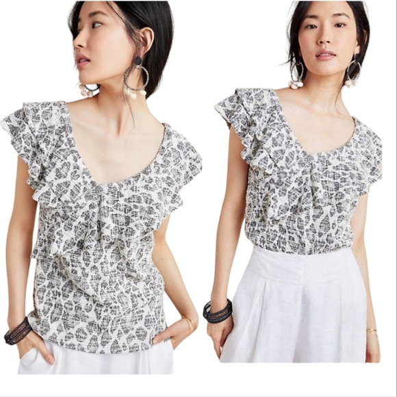 Anthropologie Tops - Anthropologie Dolan Savannah ruffled blouse size small